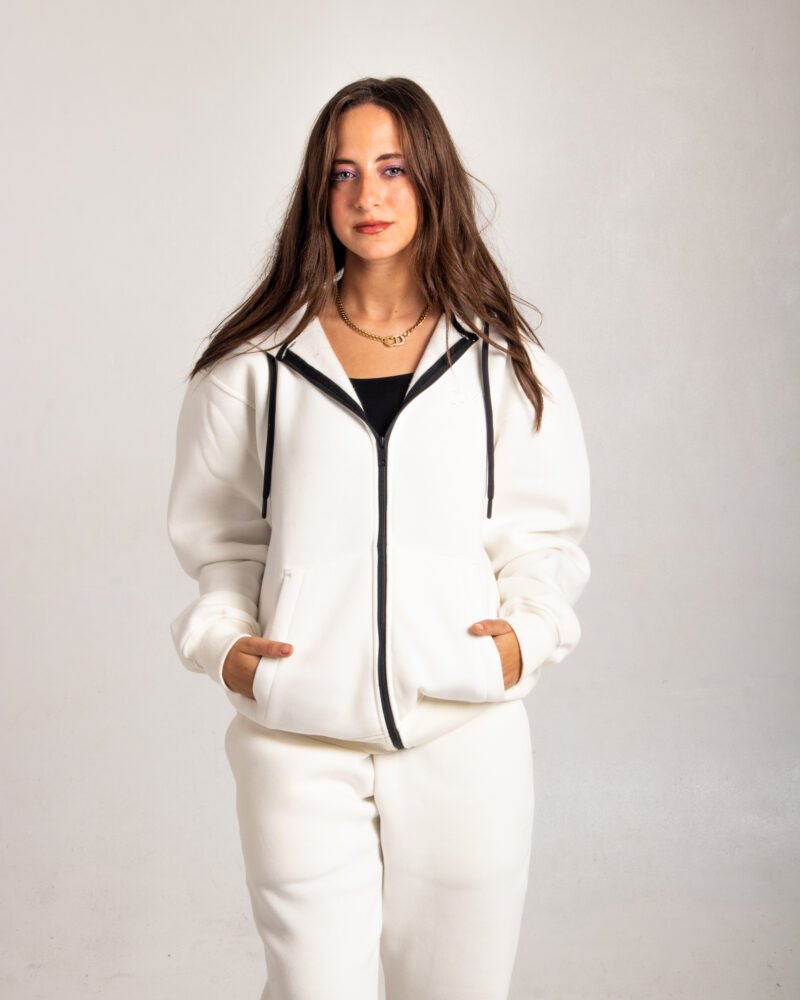 “NOT SO BASIC ZIP-UP ” (OFF-WHITE)