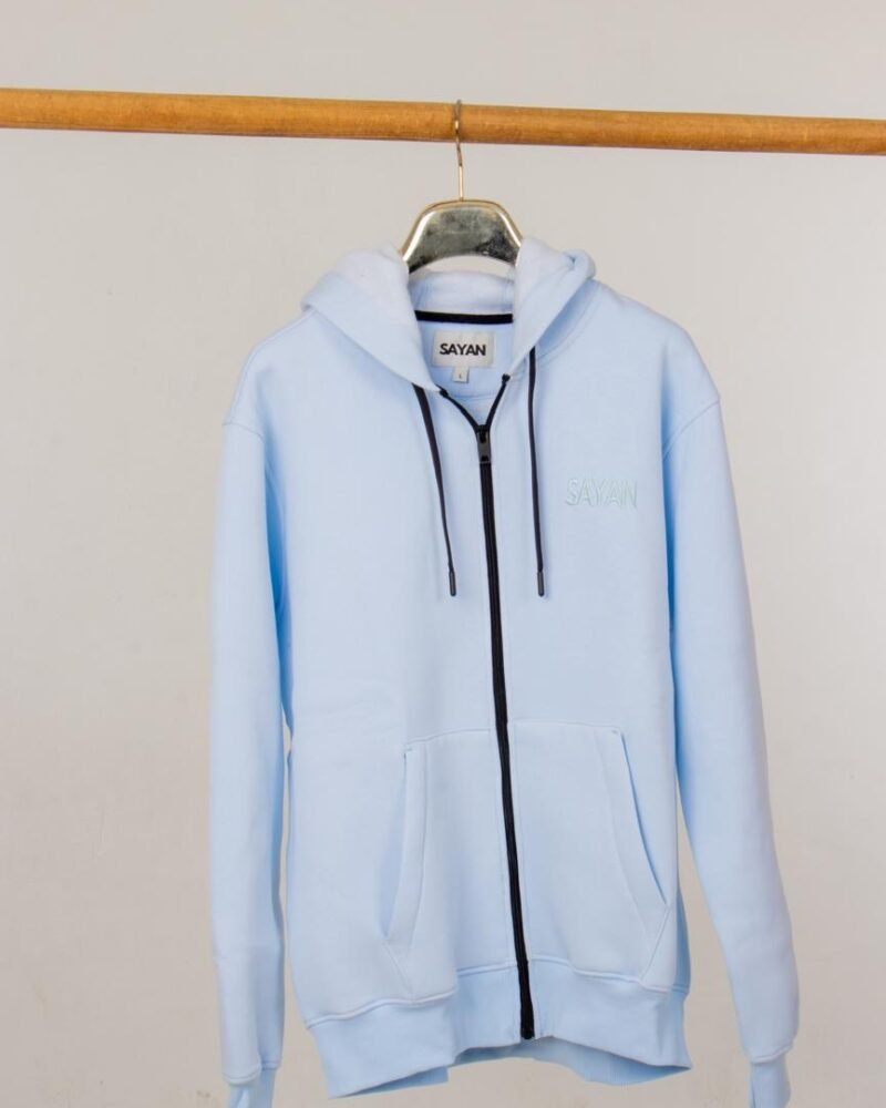 “NOT SO BASIC ZIP-UP ” (baby blue )